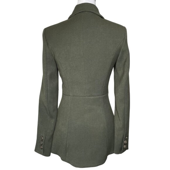 Forever 21 Army Military Green Asymmetrical Lined Jacket Blazer Coat Size Small - Picture 3 of 9
